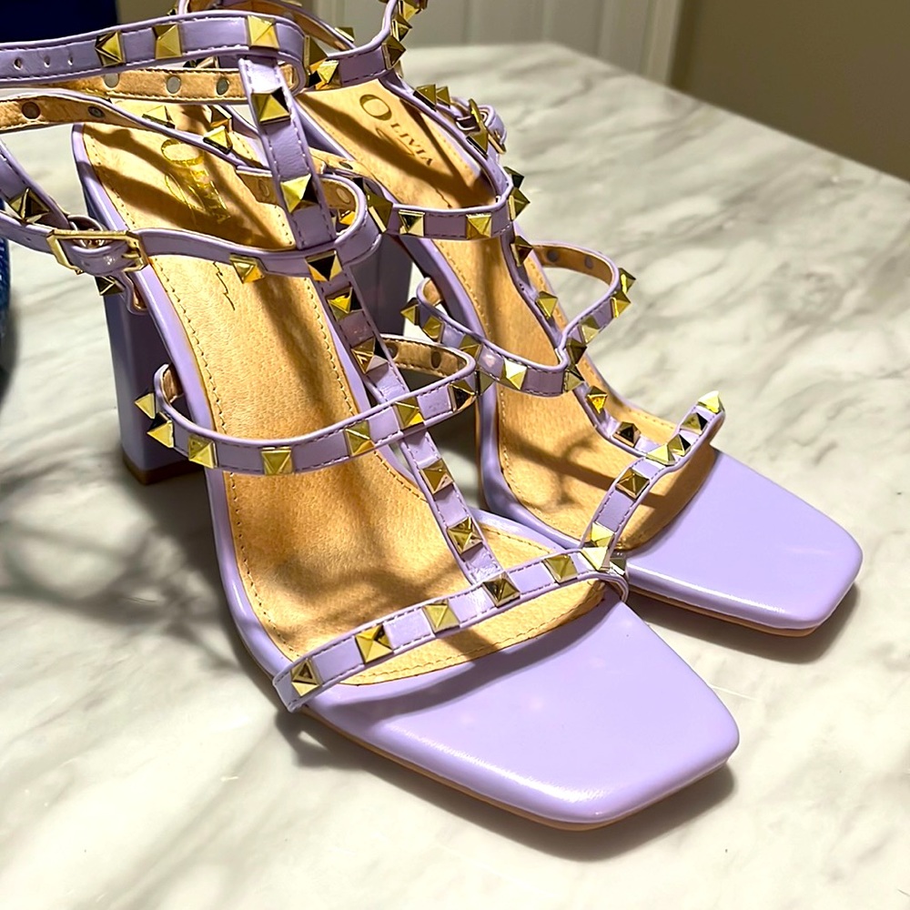 Lavender and gold  heels